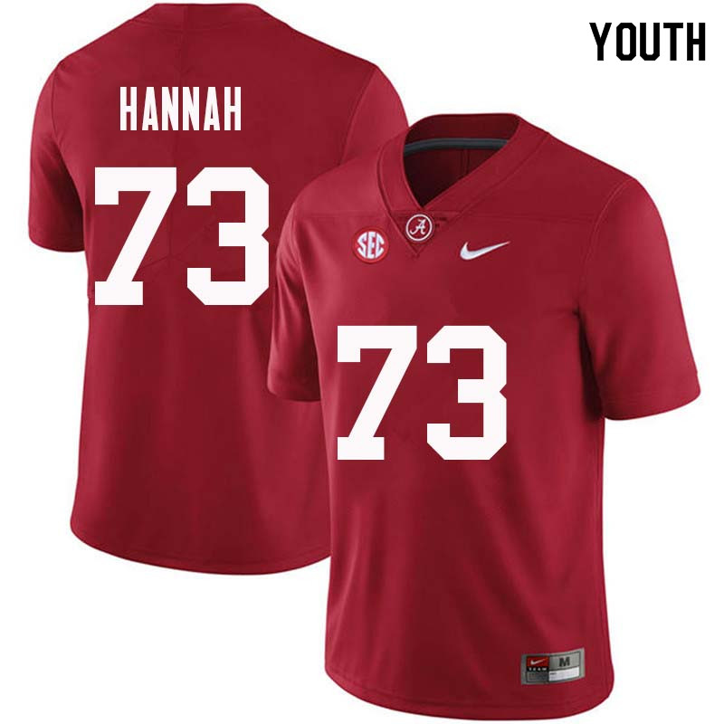 Alabama Crimson Tide Youth John Hannah #73 Crimson NCAA Nike Authentic Stitched College Football Jersey AX16G12VF